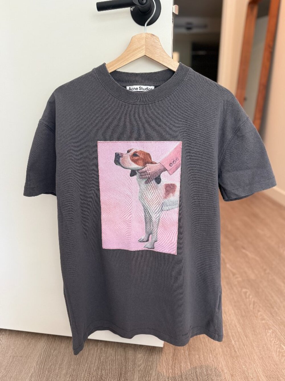 Acne Studios Painted Dog-Print Cotton T-Shirt